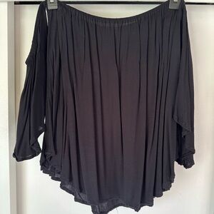 Fighting Eel Black Off-Shoulder Top Razzi